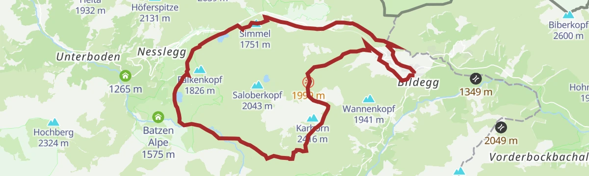 Route map: Warth | Große Karhornrunde